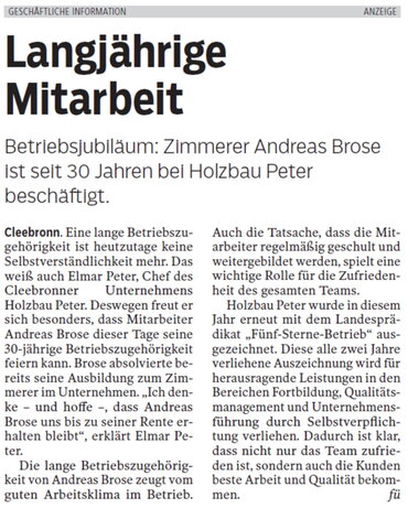 Andreas Brose – langjährige Mitarbeit